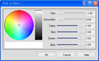colour insertion dialog