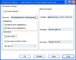 execution properties