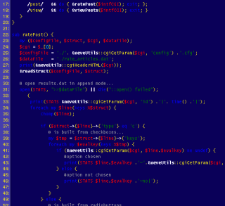 a perl code snippet with syntax highlighting